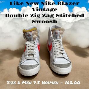 Nike Blazer Mid ‘77 Vintage ‘Double Zig Zag Stitched Swoosh’ Sz US 6 (Women 7.5)